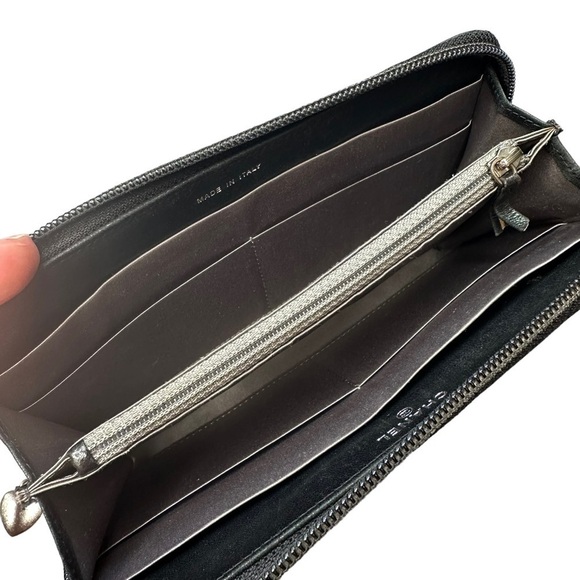 Authentic CHANEL Precious Symbols Black Patent Quilted Leather Zippy Wallet - Picture 8 of 16